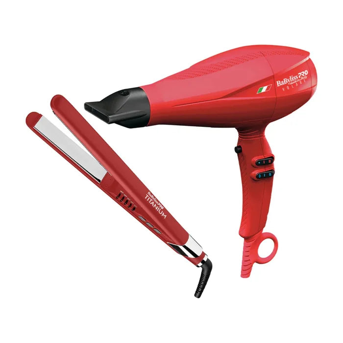 BaByliss PRO Combo Seca Plancha ROJ FERRARI