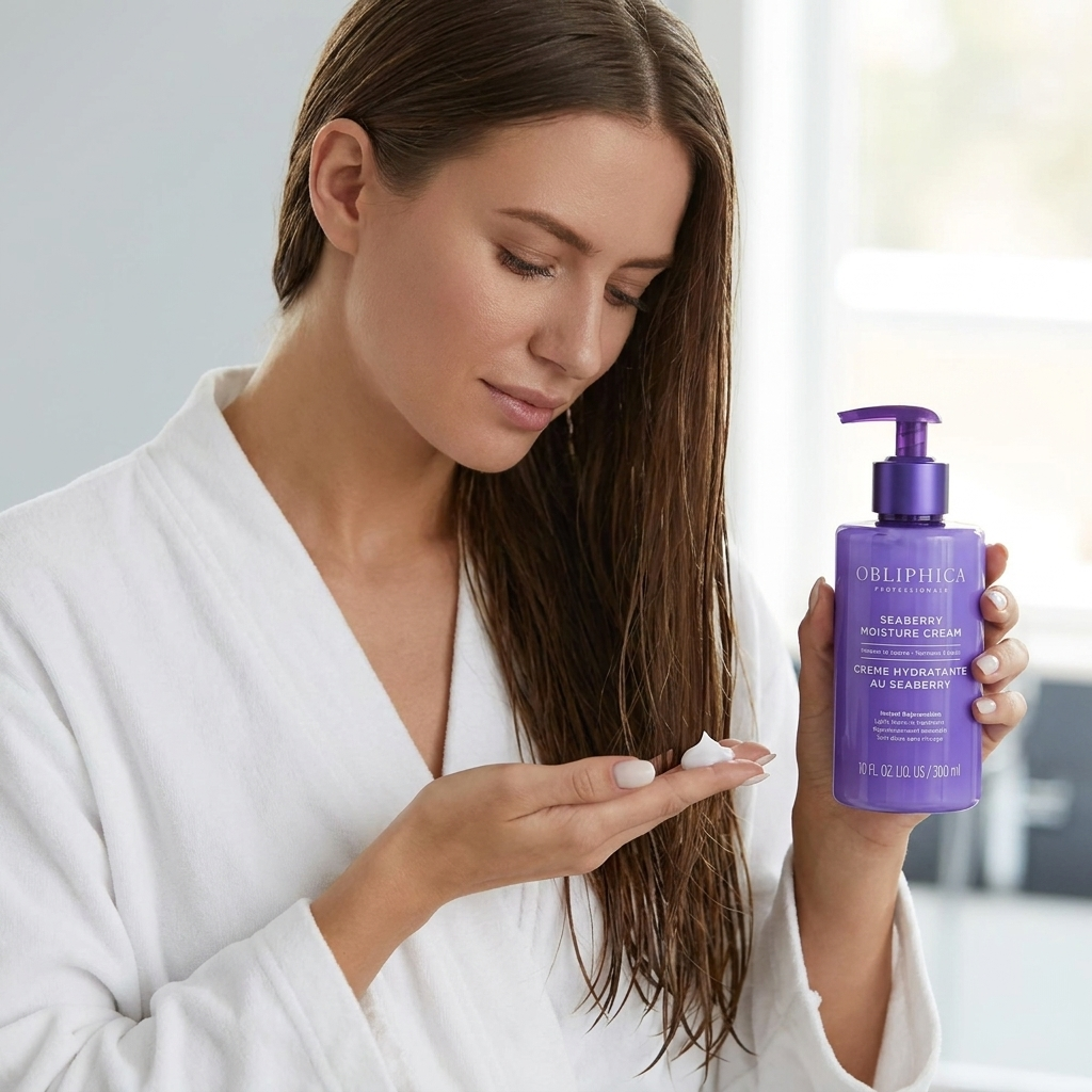 Obliphica Seaberry Crema Hidratante Sin Enjuague Cabello Medio a Grueso