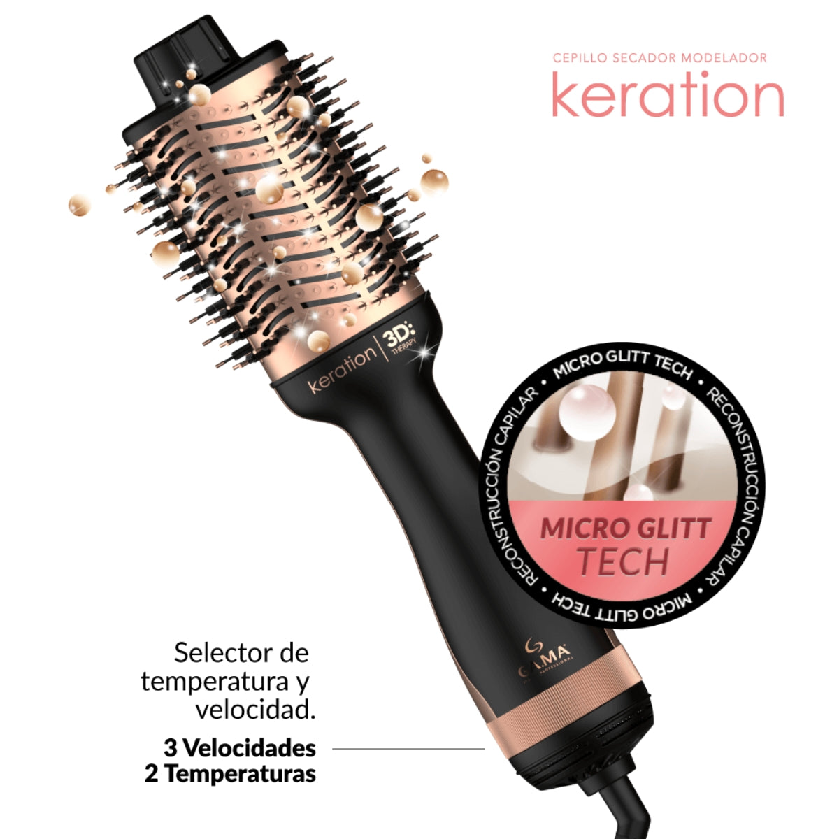 Gama Italy Cepillo de Aire Profesional Stylish Keratin