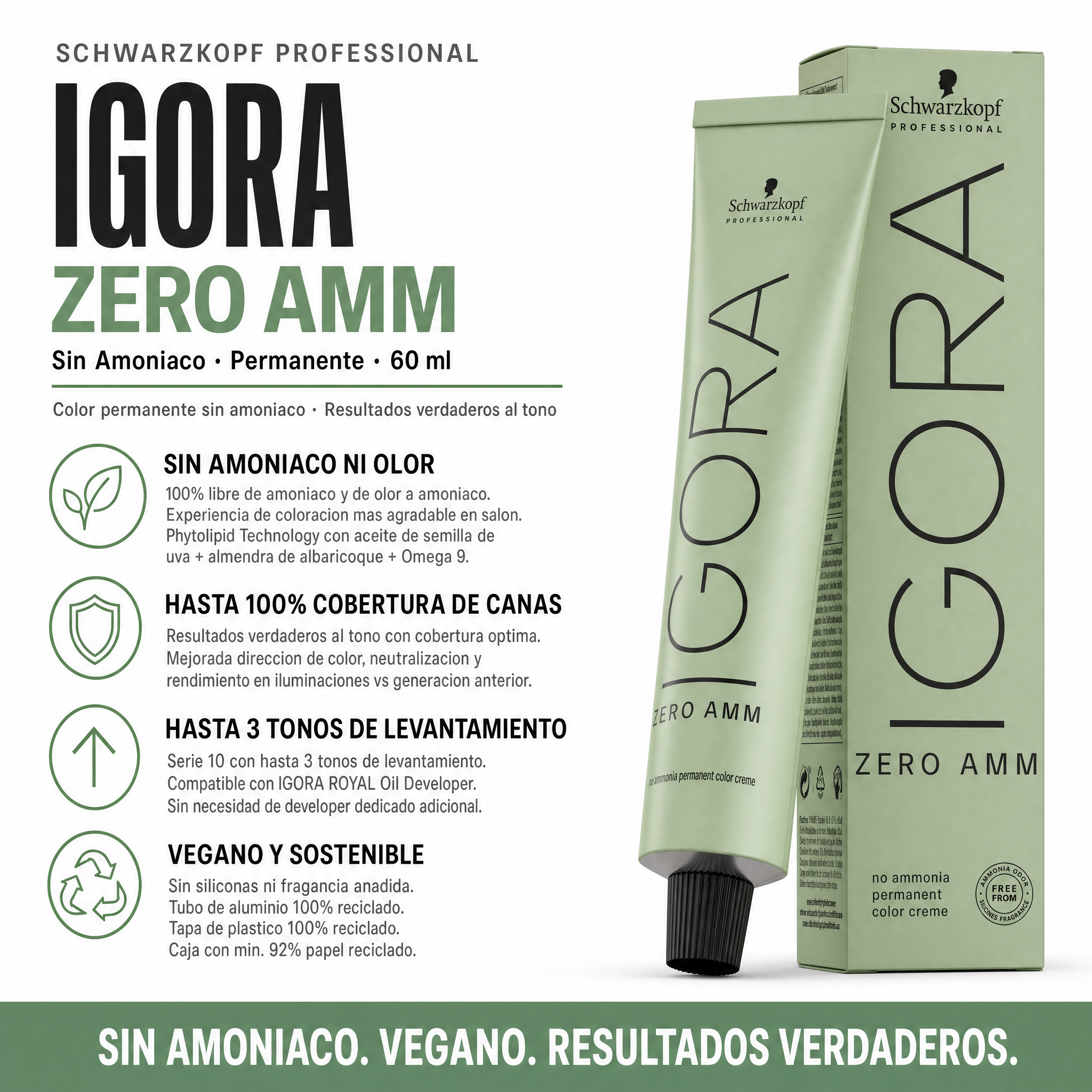 Schwarzkopf Igora Zero AMM Tinte Profesional Permanente sin Amoniaco 60 ml