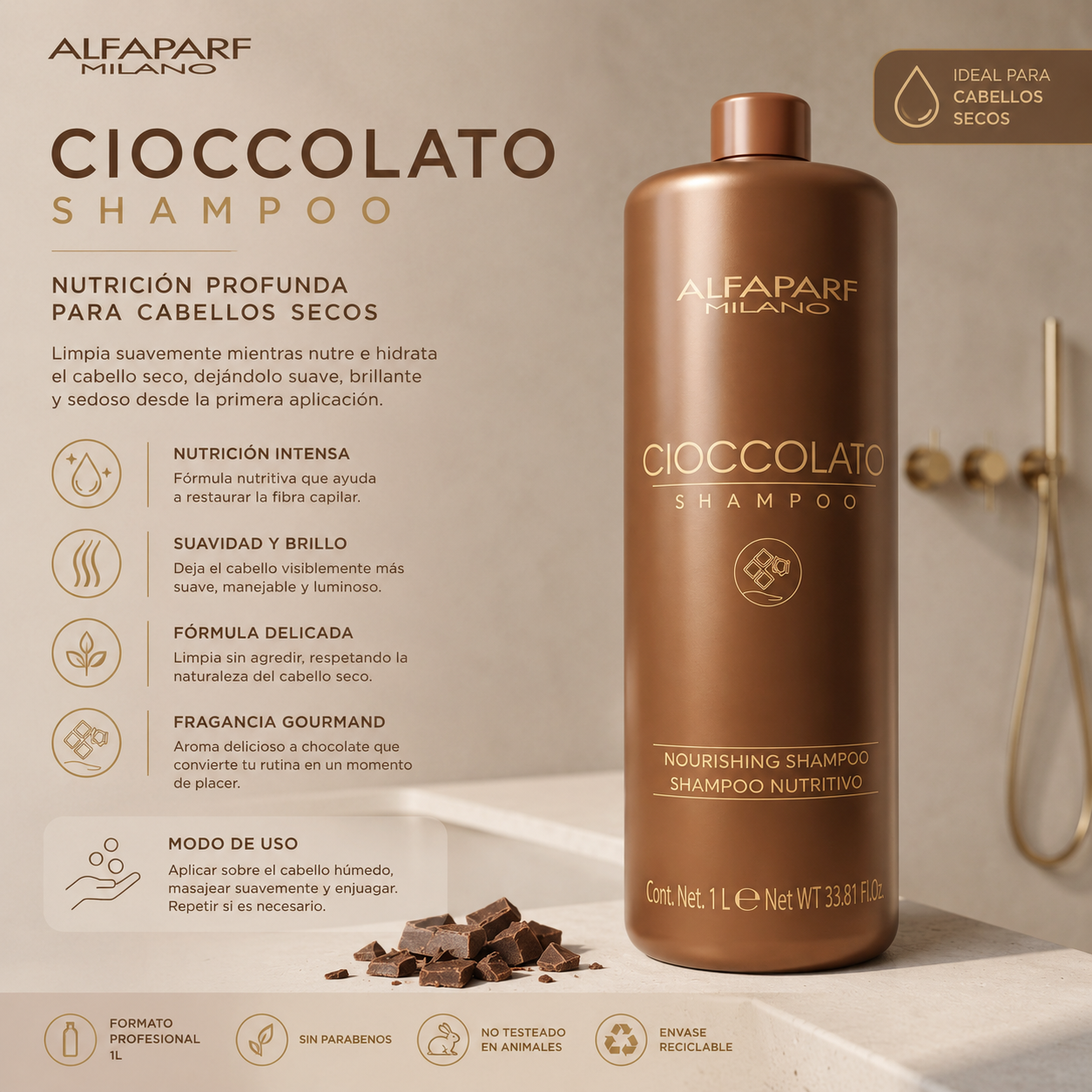 Alfaparf Cioccolato Shampoo Nutritivo 1 L