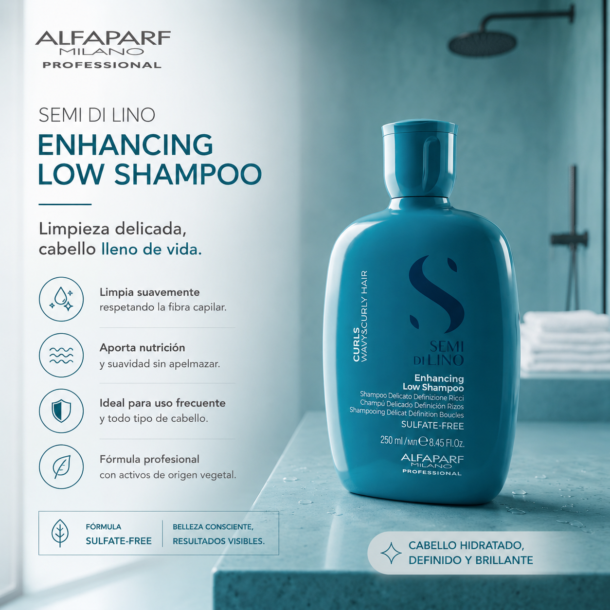 Alfaparf Semi Di Lino Curls Enhancing Low Shampoo 250 ml