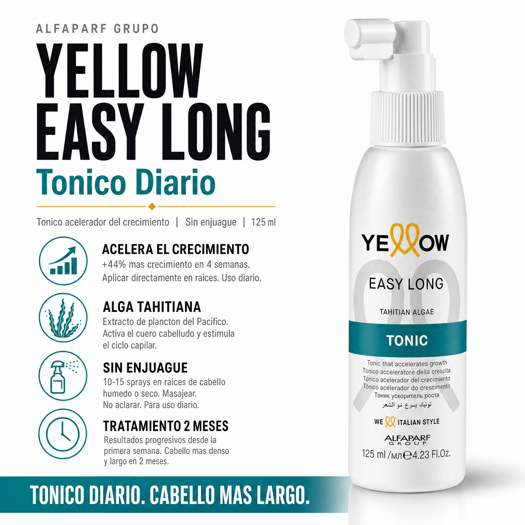 Alfaparf Yellow Easy Long Tónico Acelerador de Crecimiento 125 ml
