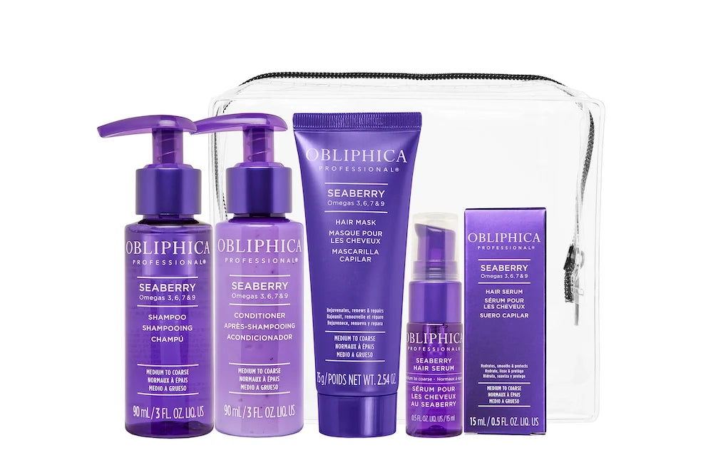 OBLIPHICA Seaberry Kit de Viaje Clásico Cabello Medio a Grueso 4 Pzs