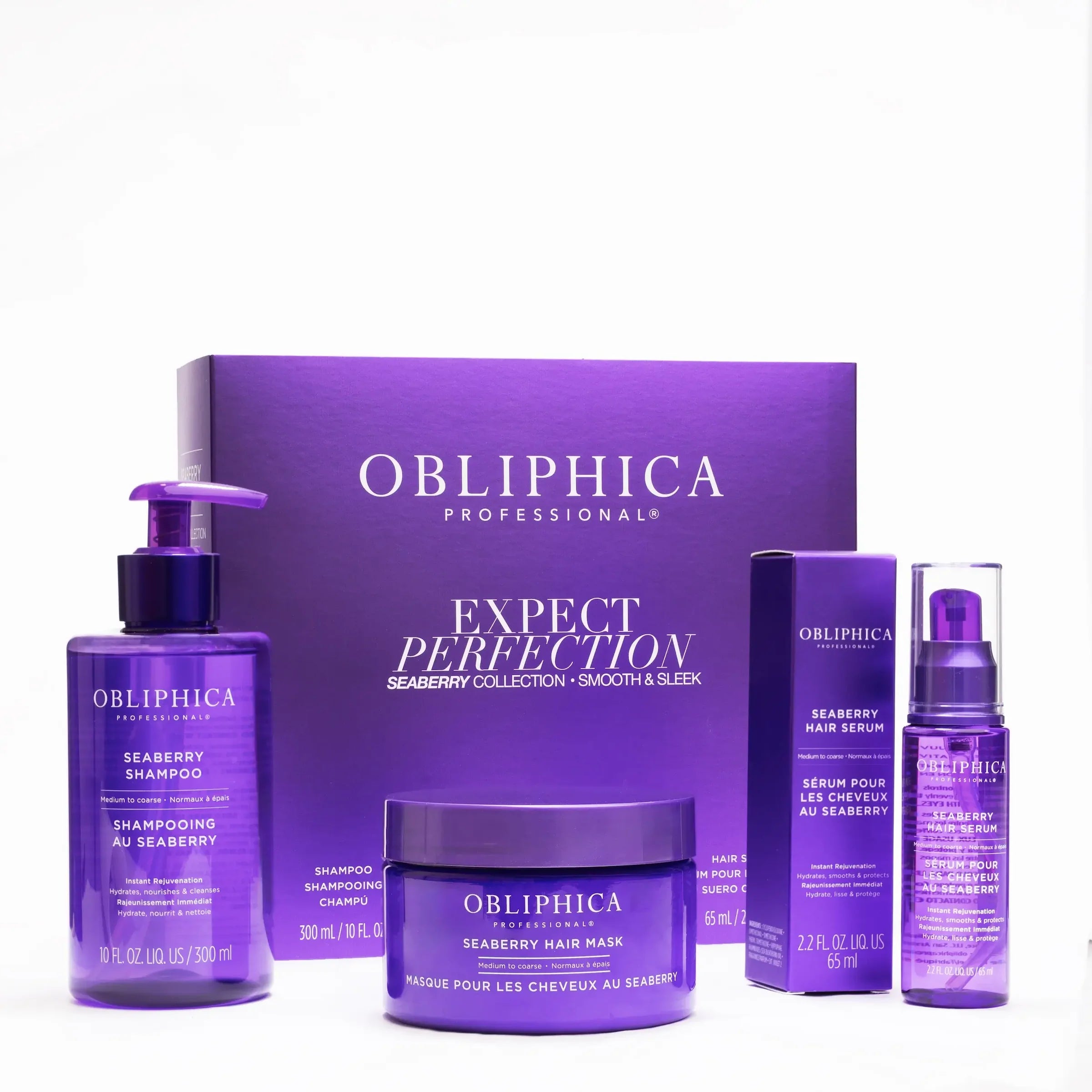 Obliphica Seaberry Colección Suavidad y Control Cabello Medio a Grueso 3 Pzas