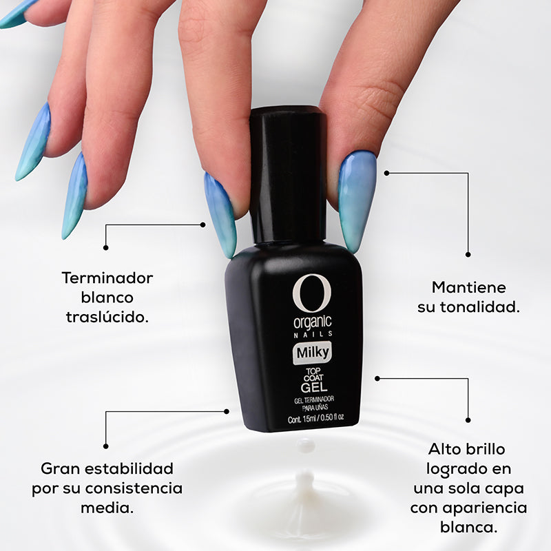 COLOR GEL 006 TOP COAT MILKY 15 ML  - ORGANIC NAILS