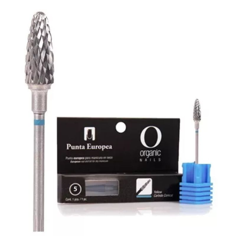PUNTA PARA PULIDORA TIPO EUROPEA FLAMA DIAMANTE AZUL ORGANIC NAILS