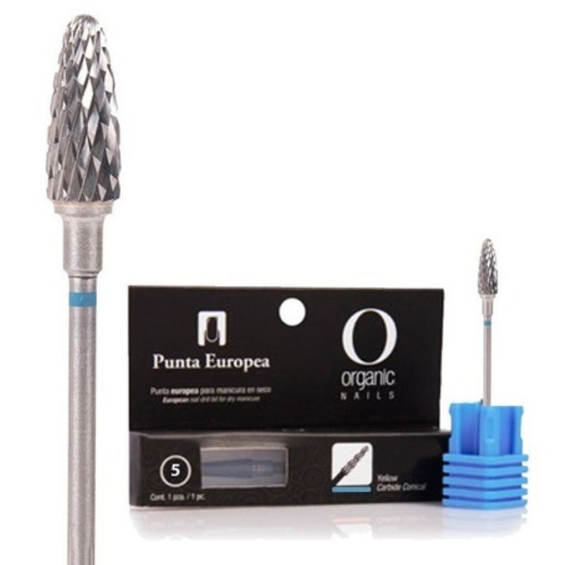 PUNTA PARA PULIDORA TIPO EUROPEA FLAMA CARBIDE AZUL ORGANIC NAILS