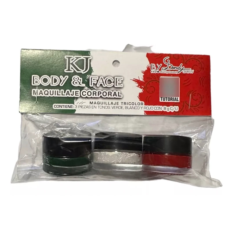 MAQUILLAJE FACIAL Y CORPORAL TRICOLOR 3 PZ - KJ BEAUTY