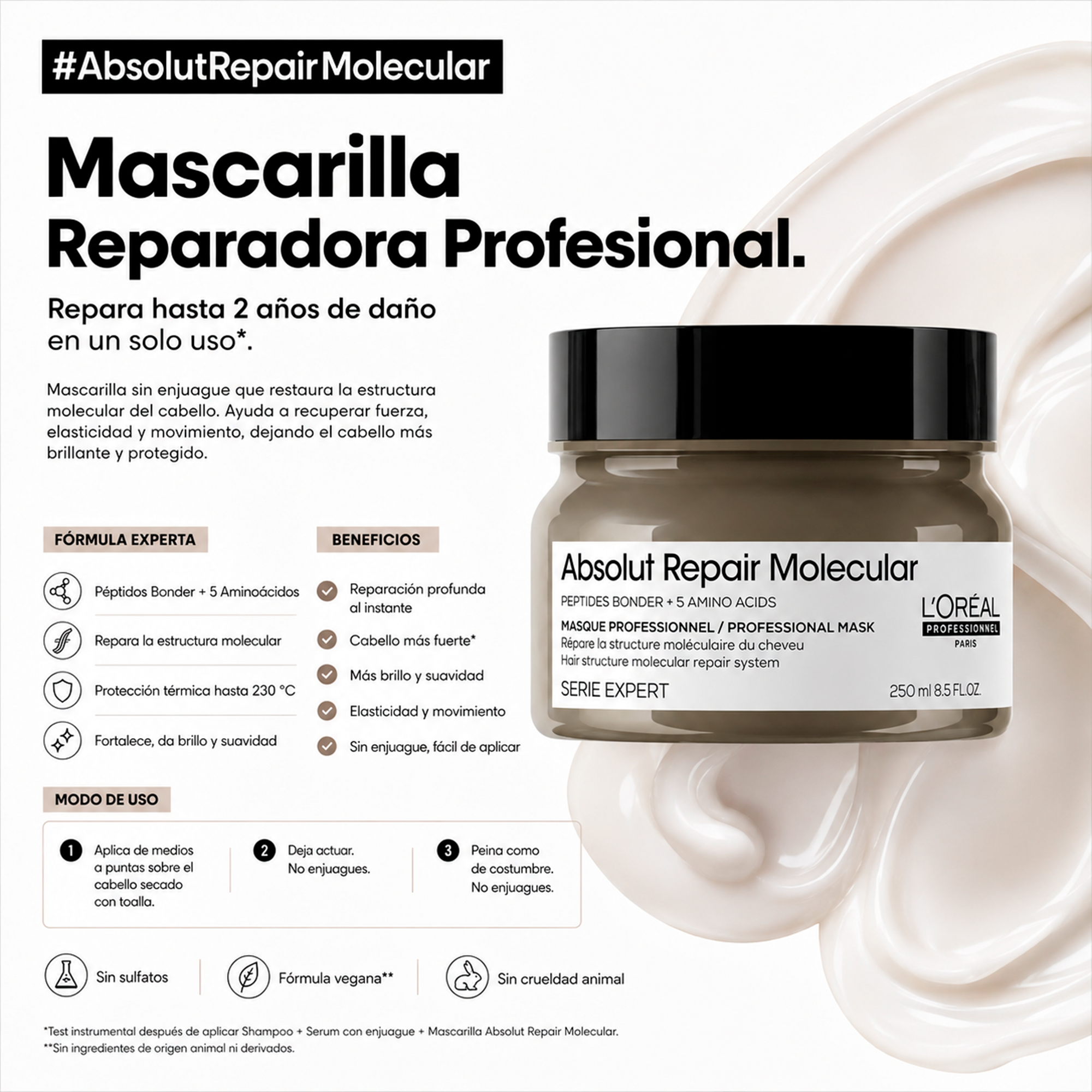 L'Oréal Professionnel Serie Expert Absolut Repair Molecular Mascarilla 250 ml