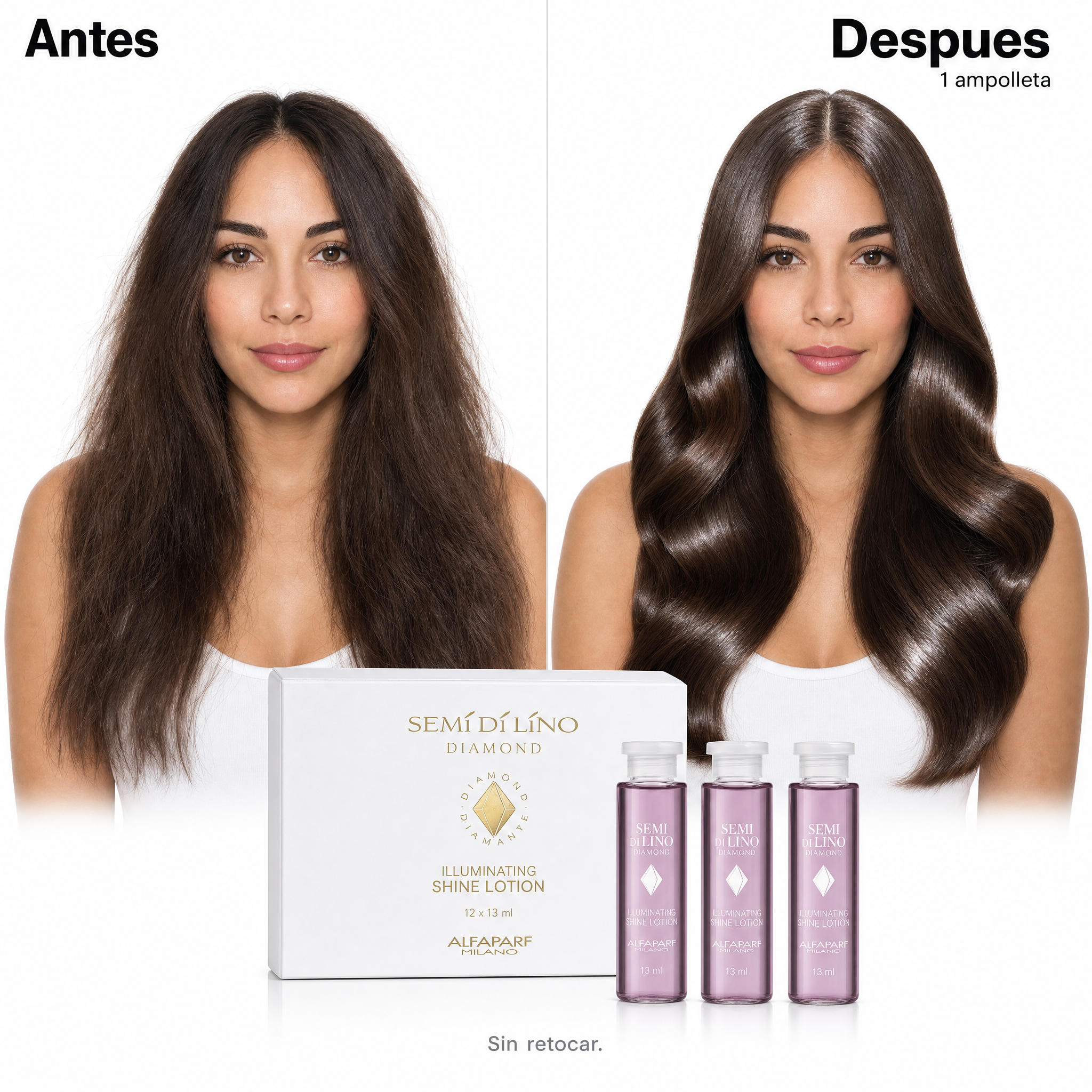 Alfaparf Semi Di Lino Diamond Ampolletas Iluminating Shine Lotion 12 pzas x 13 ml