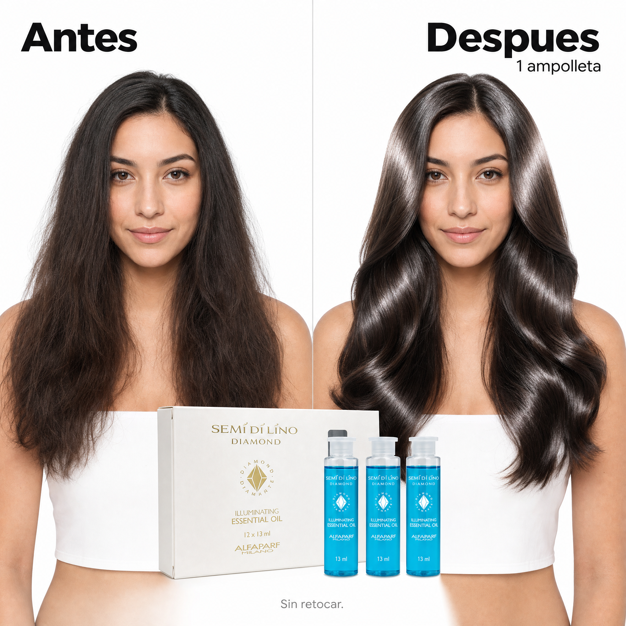 Alfaparf Semi Di Lino Diamond Ampolletas Iluminating Essential Lotion 12 pzas x 13 ml