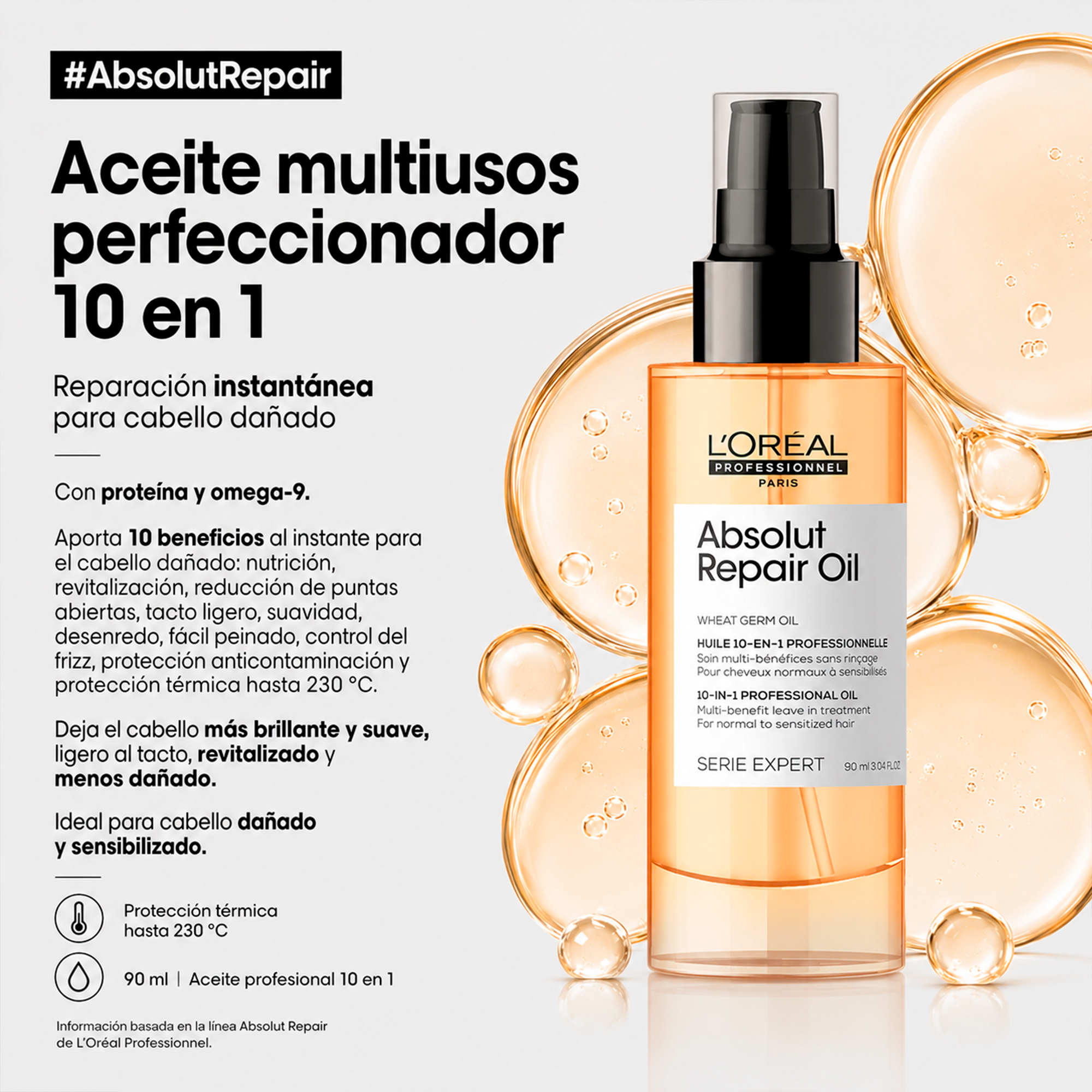 L'Oréal Professionnel Serie Expert Absolut Repair Aceite 10 en 1 90 ml
