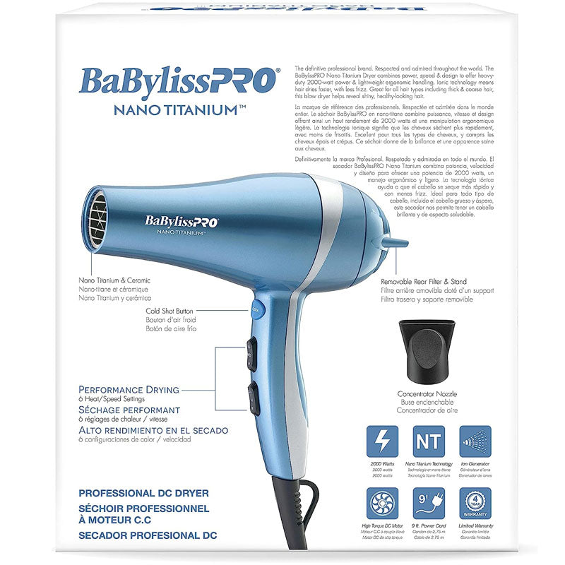BaBylissPRO Secadora Nano Titanium Profesional 1 PZ