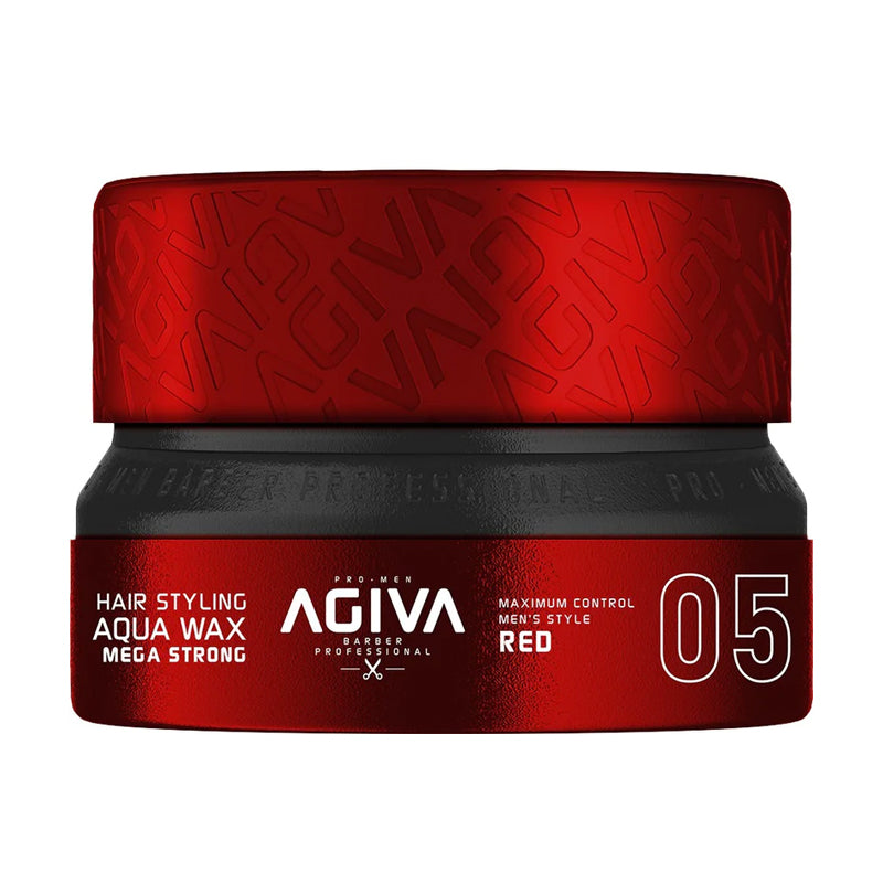 HAIR STYLING AQUA WAX MEGA STRONG PASTE 05 RED 90 G - AGIVA