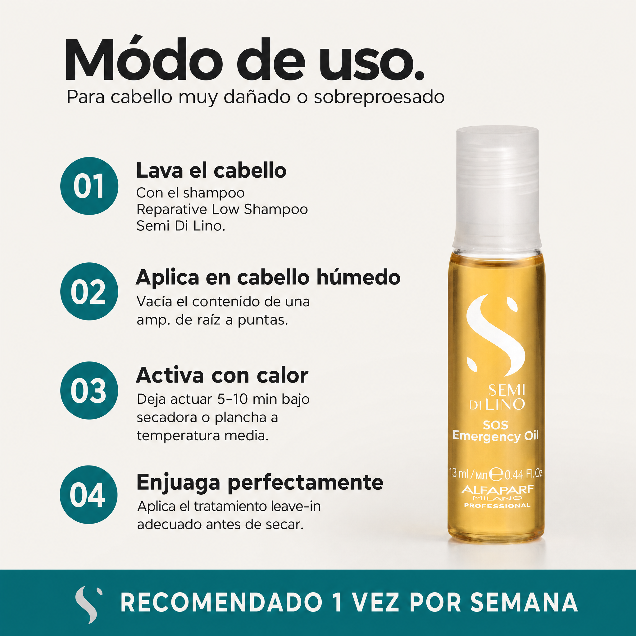Alfaparf Semi Di Lino Reconstruction Ampolletas SOS Emergency Oil 12 pzas x 13 ml
