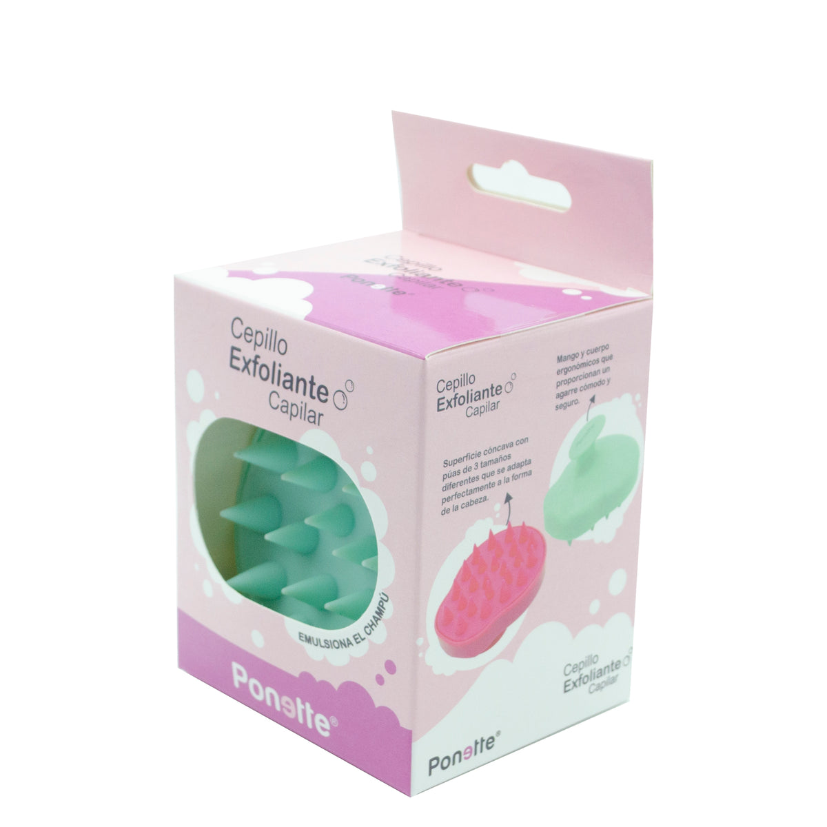 PONETTE CEPILLO EXFOLIANTE CAPILAR VERDE TURQ
