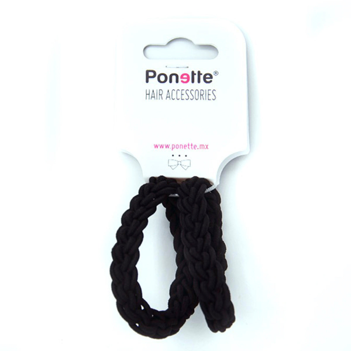 PONETTE LIGA TRENZADA NEGRA 2 PIEZAS