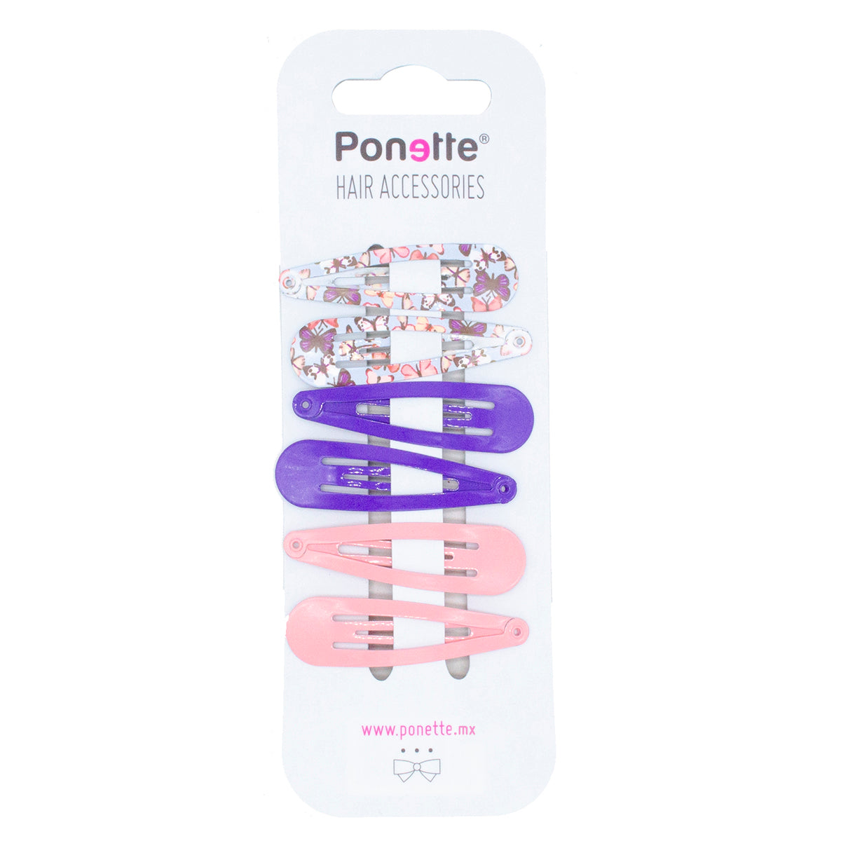 PONETTE BROCHES DE CLIP GRANDES MARIPOSAS MOR