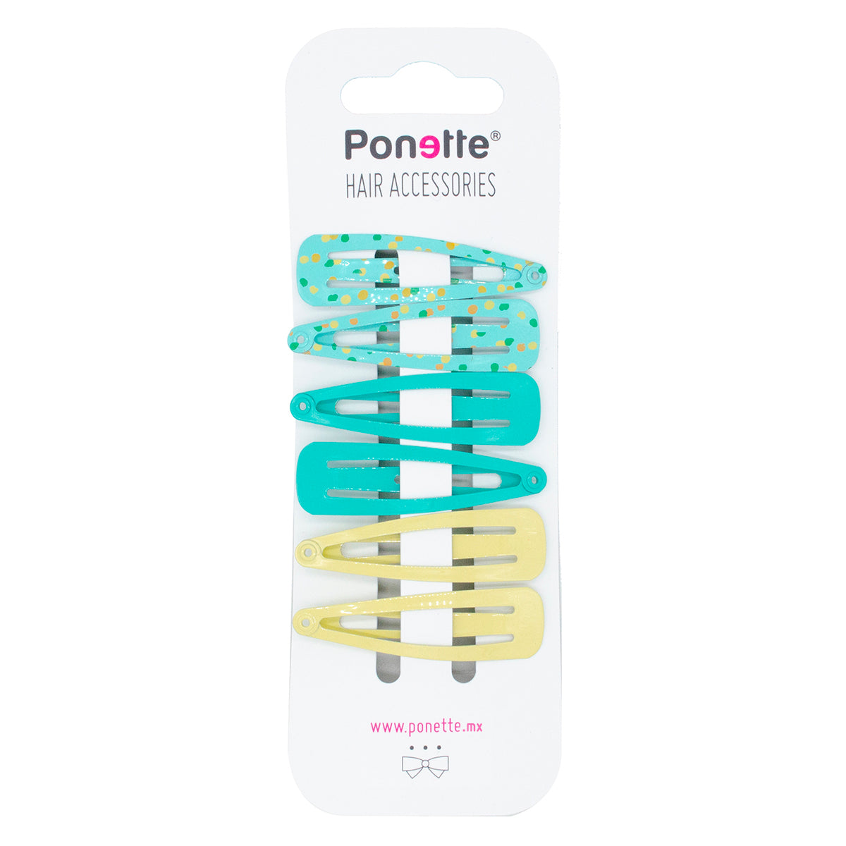 PONETTE BROCHES DE CLIP GR MOSTAZA Y TURQUESA