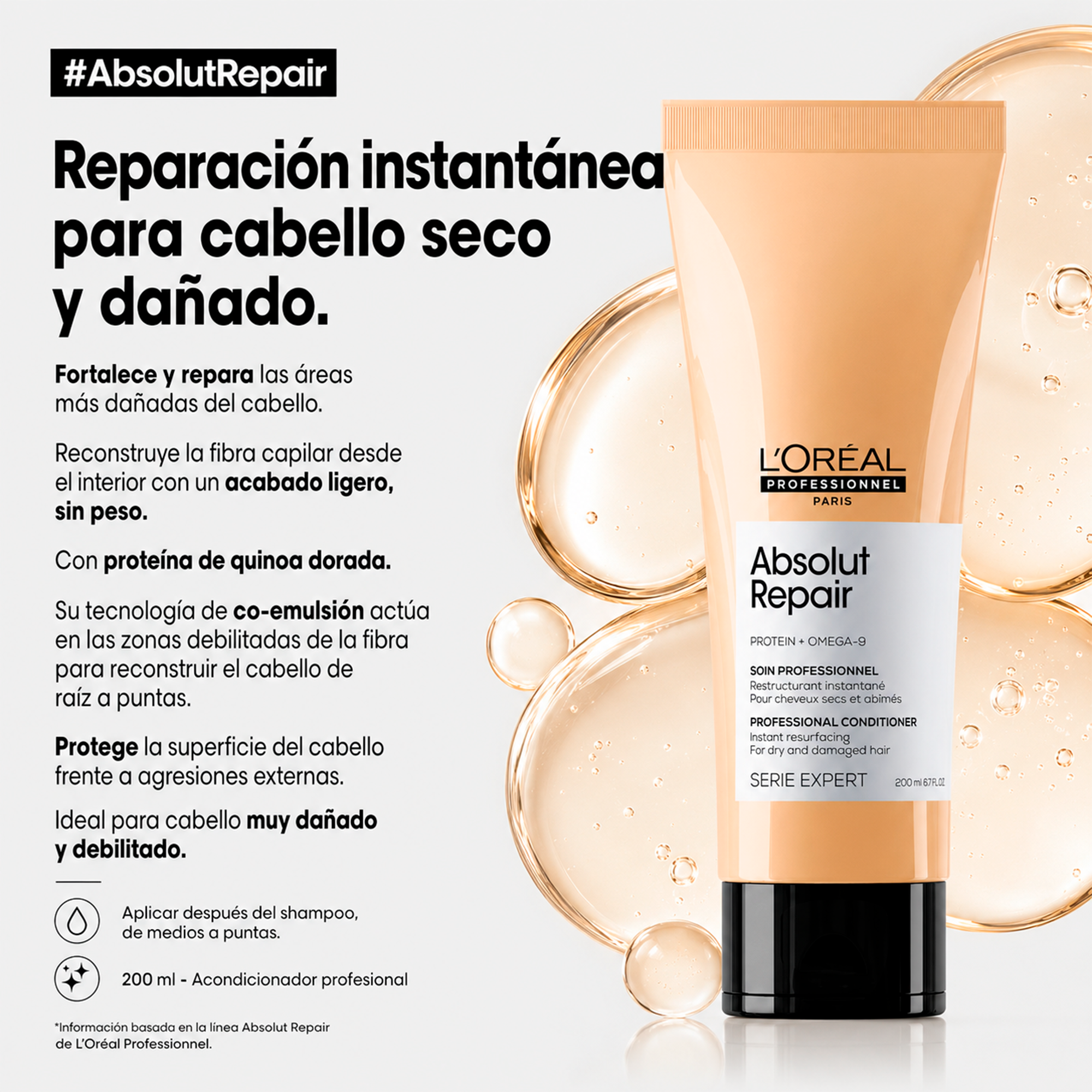 L'Oréal Professionnel Serie Expert Absolut Repair grold Quinoa Acondicionador 200 ml