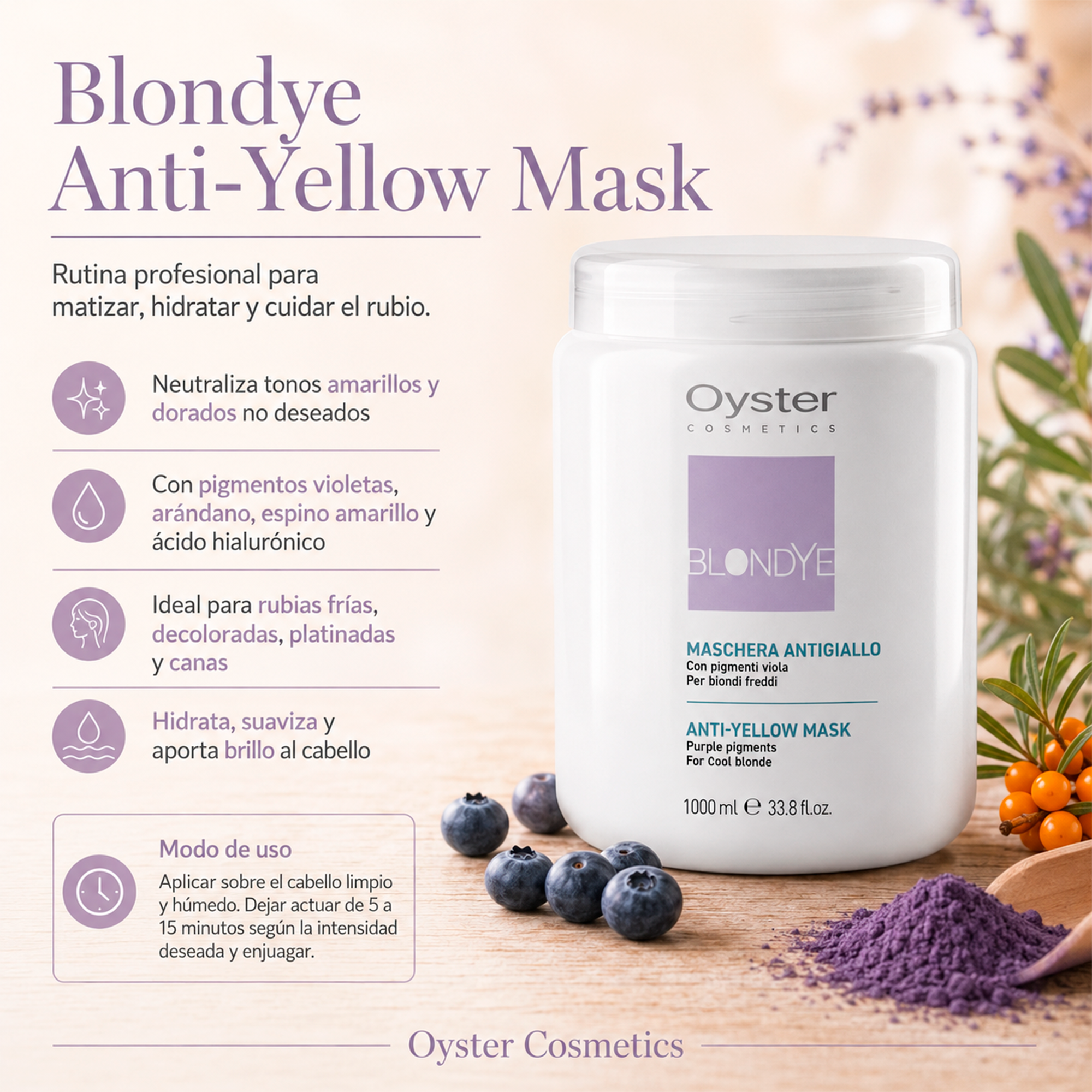 Oyster Cosmetics Blondye Anti Yellow Mask 1 L