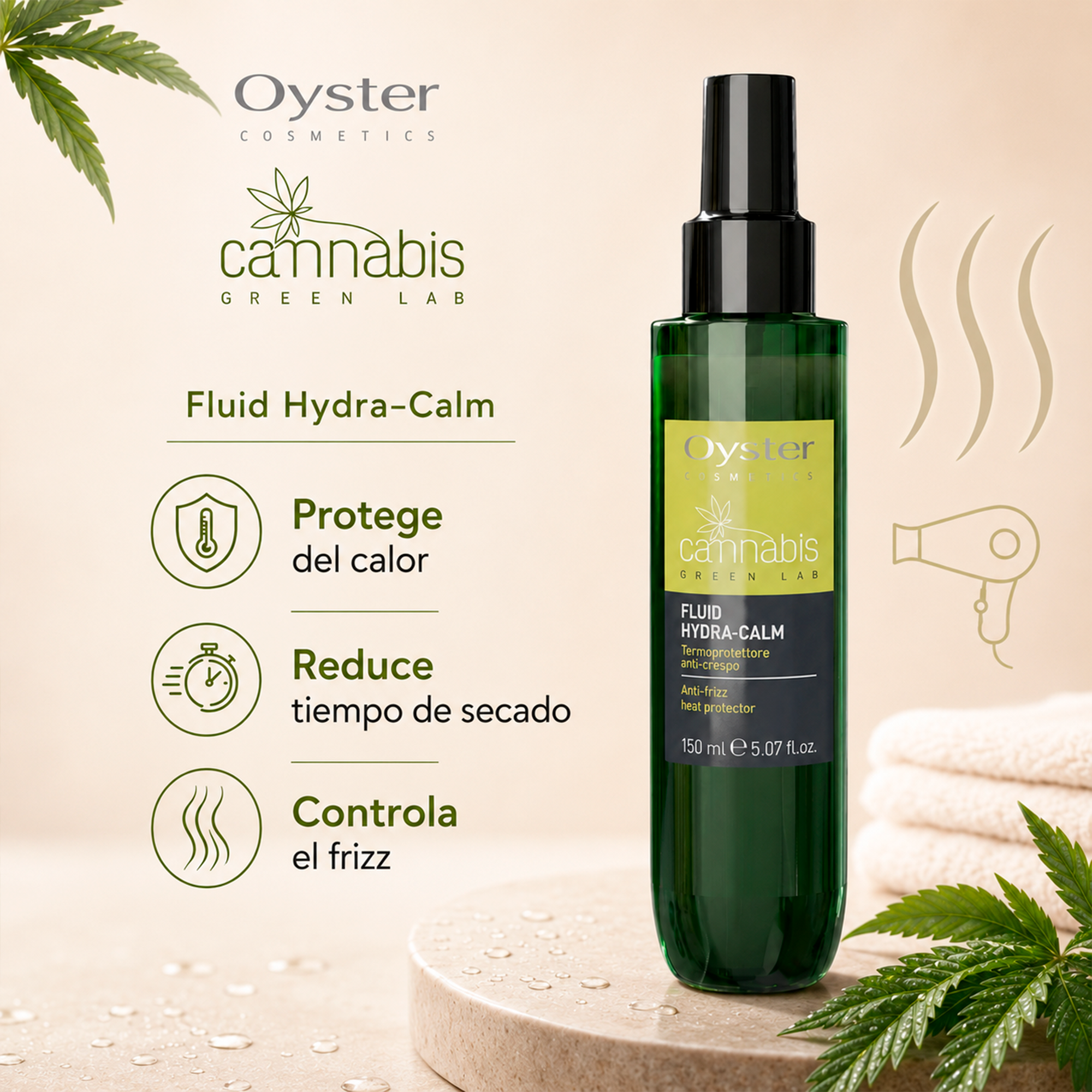 Oyster Cosmetics Green Lab Fluid Hydra Calm Termoprotector 150 ml