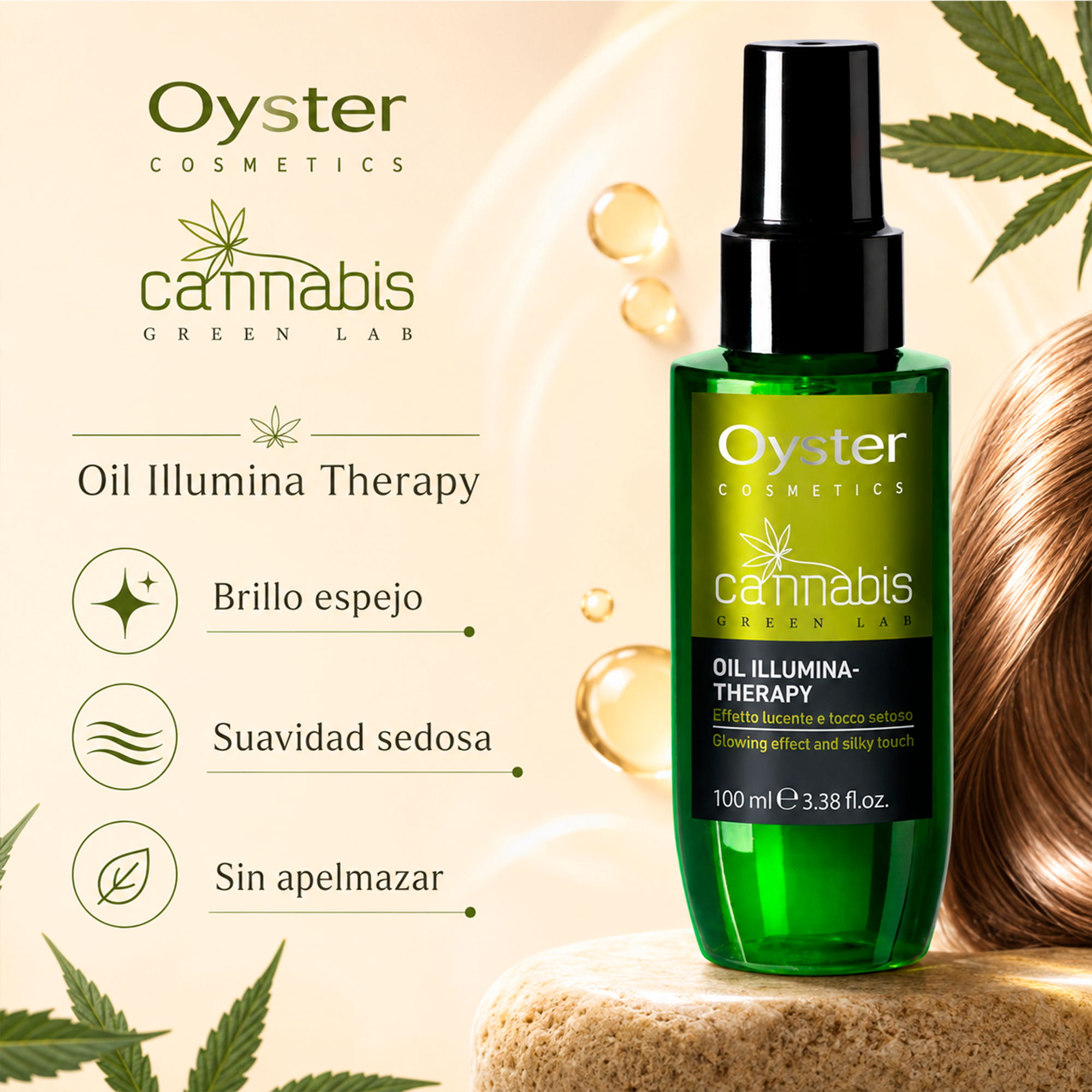 Oyster Cosmetics Cannabis Green Lab Oil Illumina Therapy 100 ml