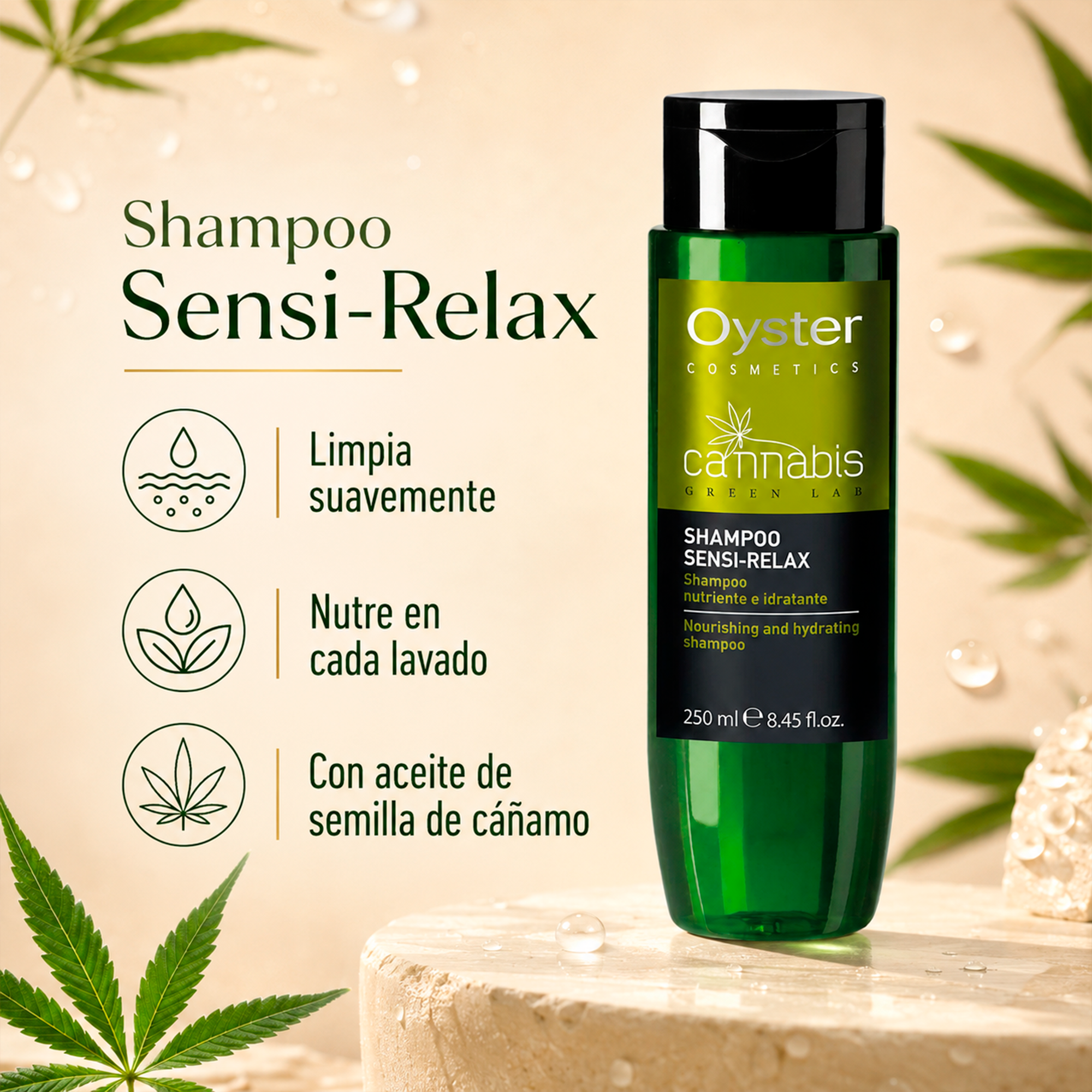Oyster Cosmetics Cannabis Green Lab Shampoo Sensi-Relax
