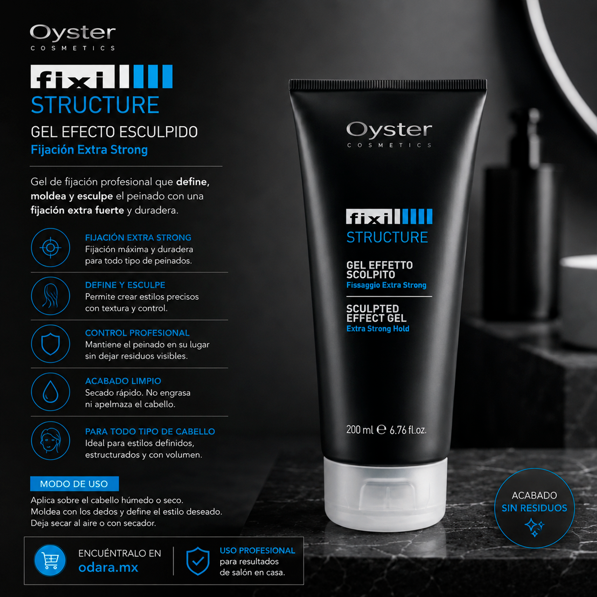 Oyster Cosmetics Fixi Gel Estructurante 200 ml