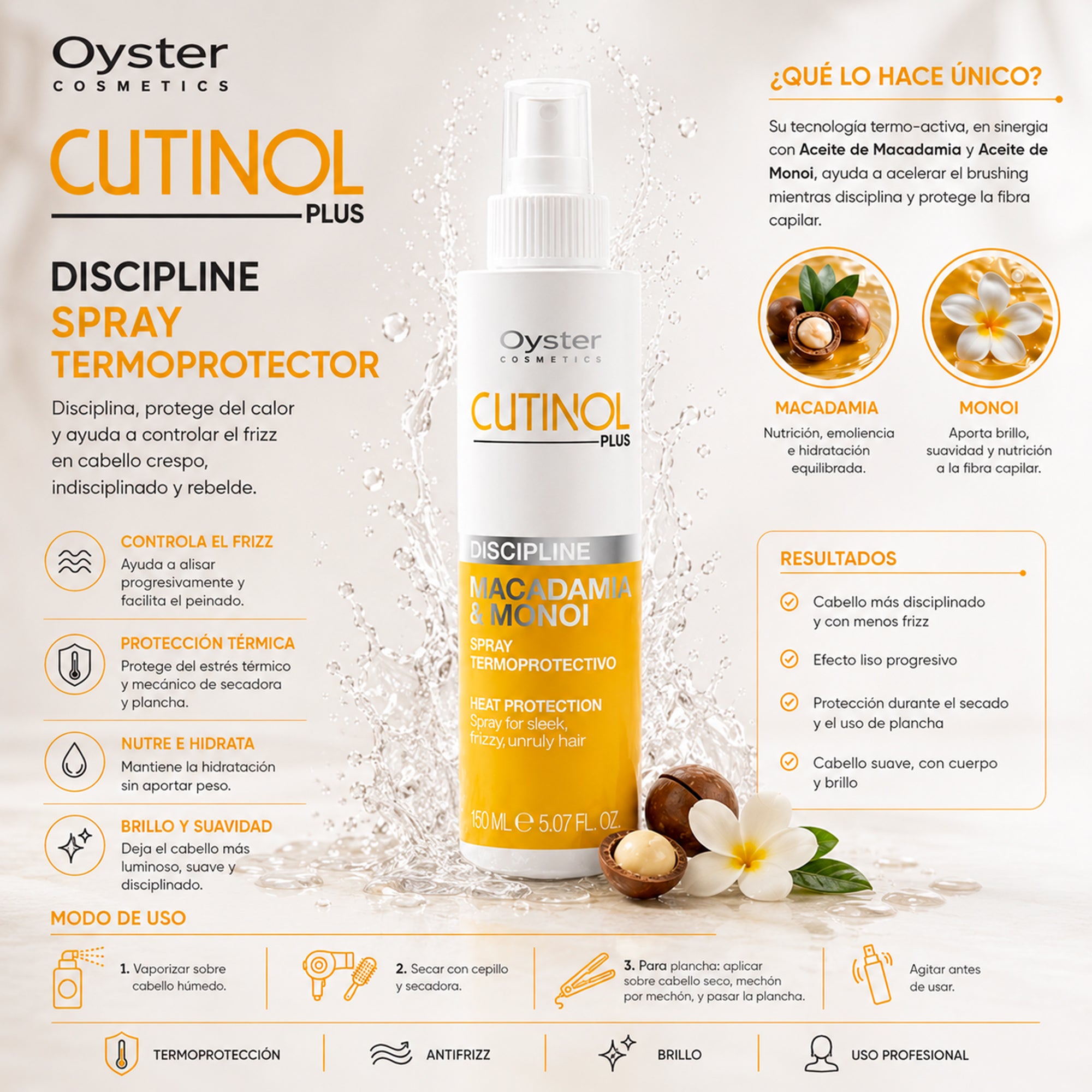 Oyster Cutinol Plus Discipline Spray Termoprotector 150 ml