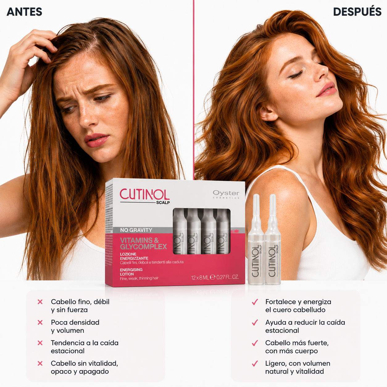 Oyster Cutinol Scalp No gravity Ampolletas 11 pzas x 8 ml