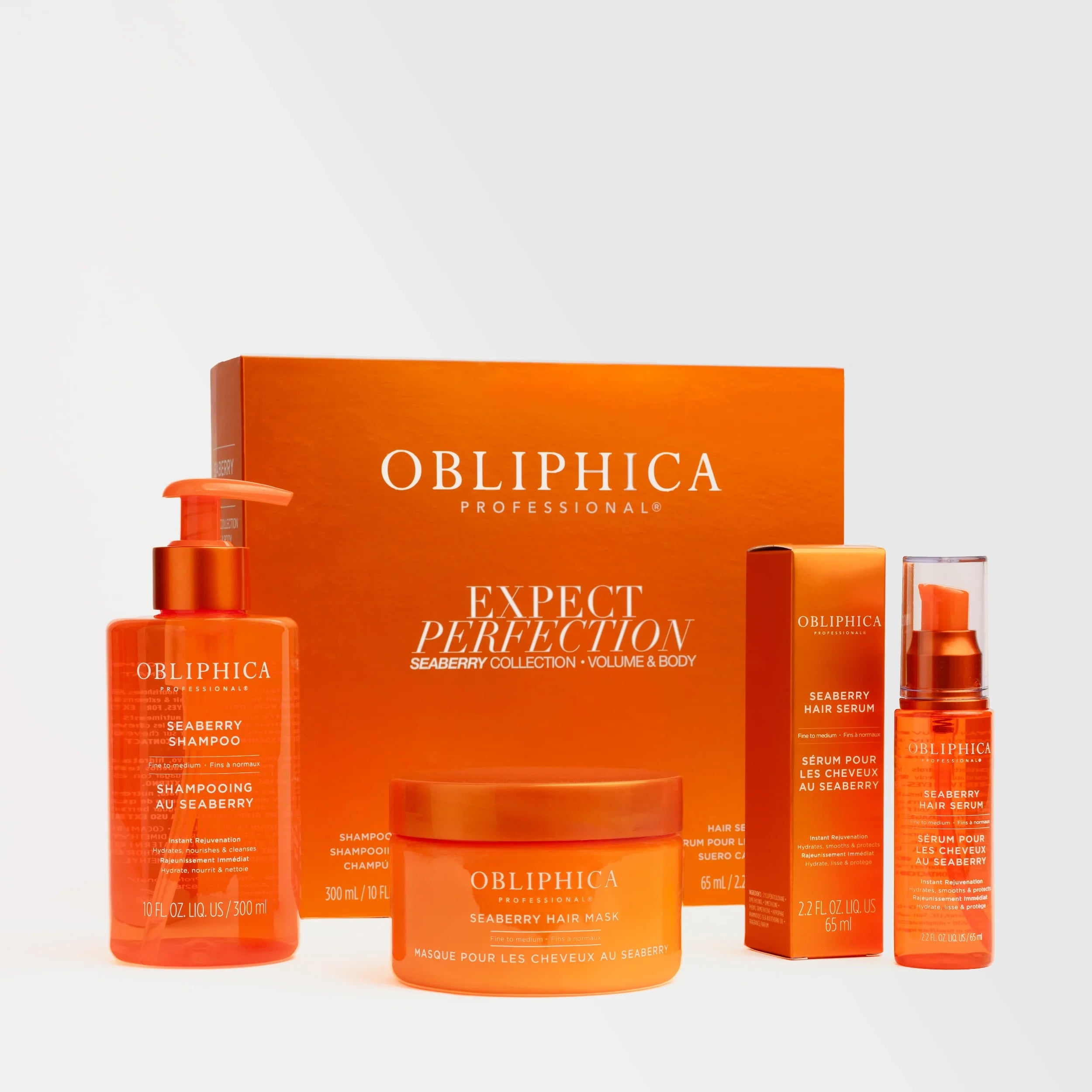 Obliphica Seaberry Colección Volumen y Cuerpo + Suavidad y Control 6 Pzas