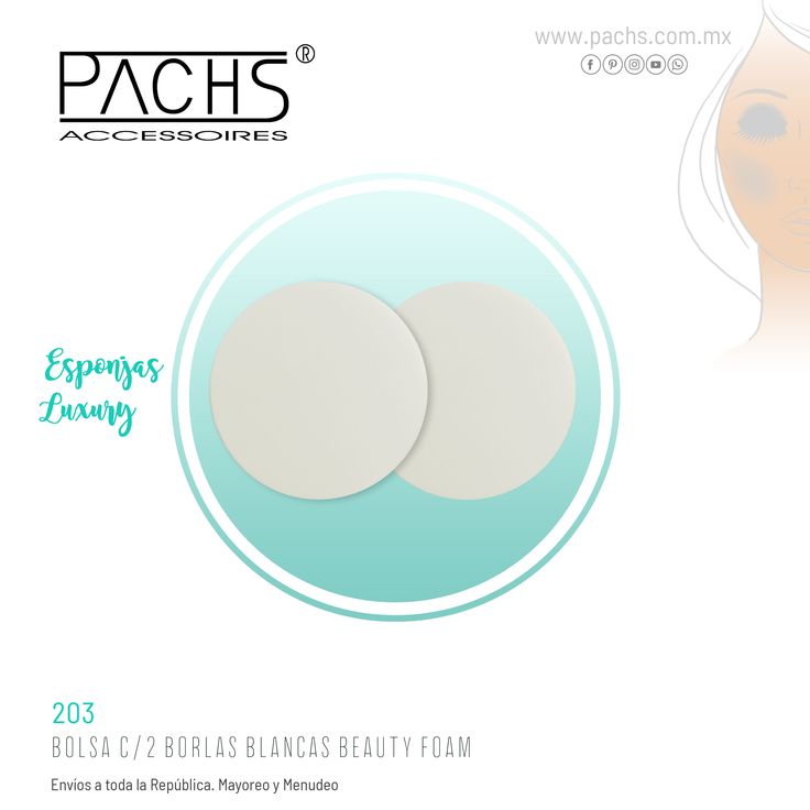 PAQUETE C/ 2 BORLAS BLANCA BEAUTYFOAM PACHS ( 203 )