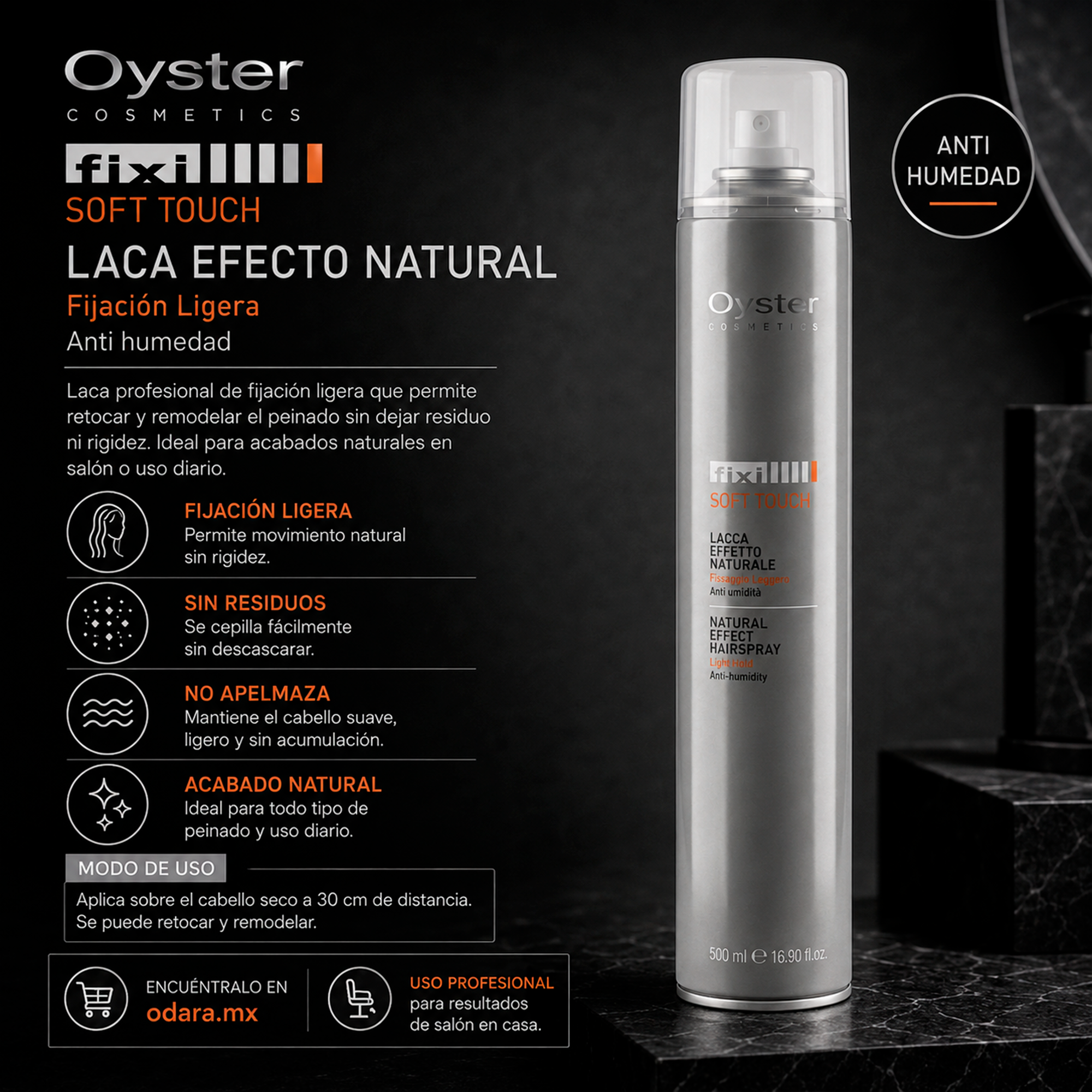 Oyster Cosmetics Fixi Hairspray Soft Touch 500 ml