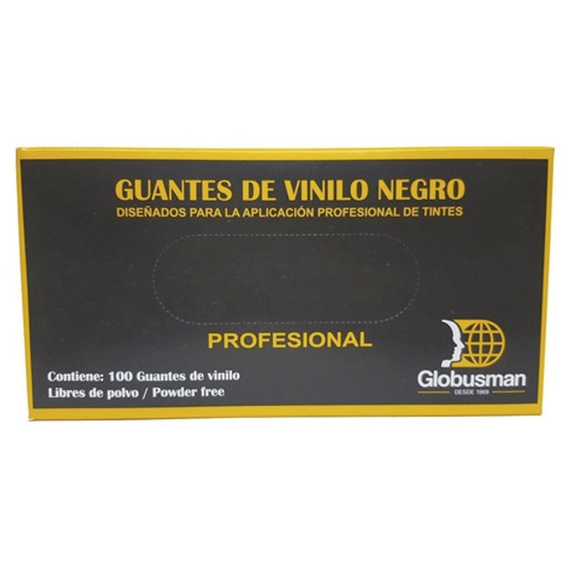 Caja De Guantes Vinilo Negro Mediano con 100 pzs