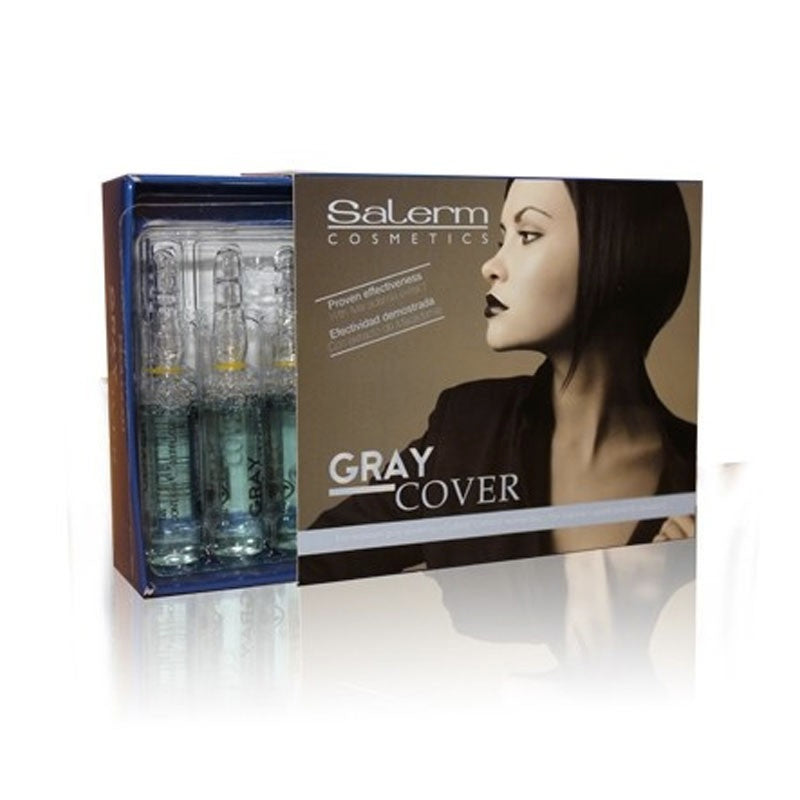 CAJA DE AMPOLLETAS CUBRE CANAS GRAY COVER 12 * 5 ML - SALERM