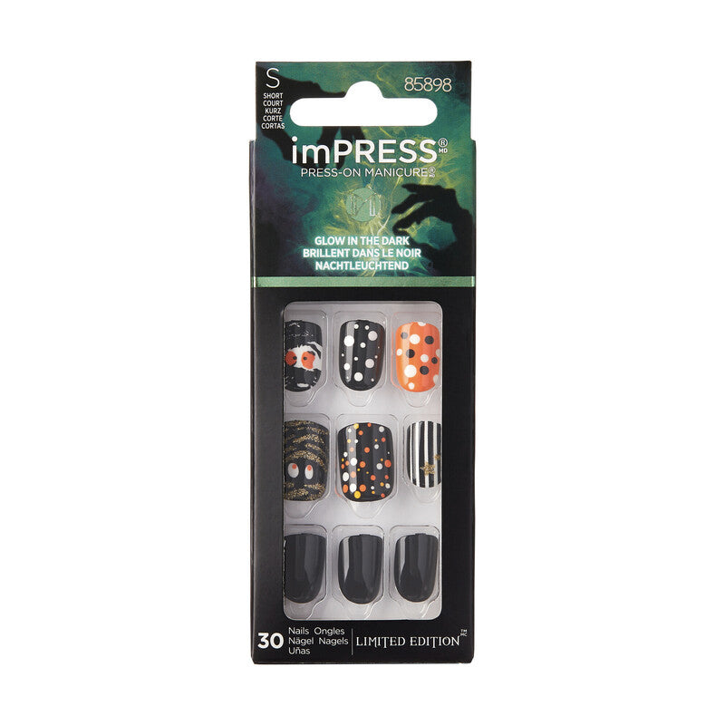 KISS IMPRESS UÑAS POSTIZAS BLEEDING LOVE HIM01X ED HALLOWEEN IMPRESS