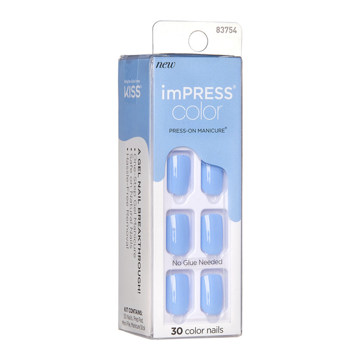 KISS UÑAS BABY WHY SO BLUE KIMC015 IMPRESS