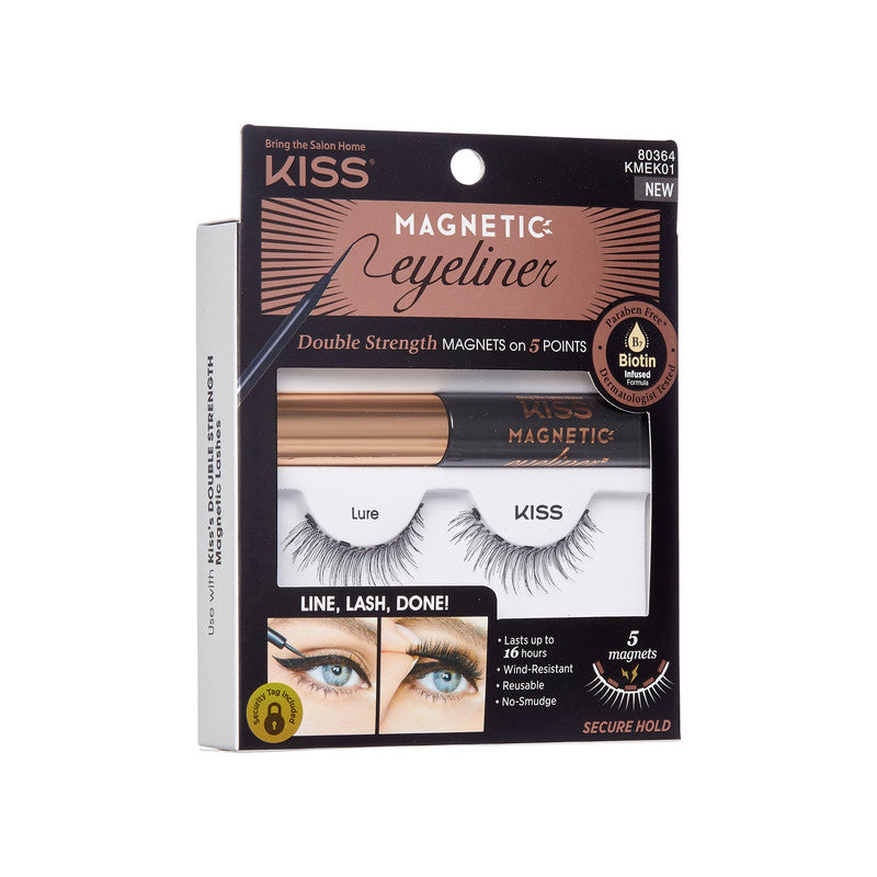 KISS PESTAÑAS POSTIZAS Y DELINEADOR MAGNETIC EYELINER LURE K