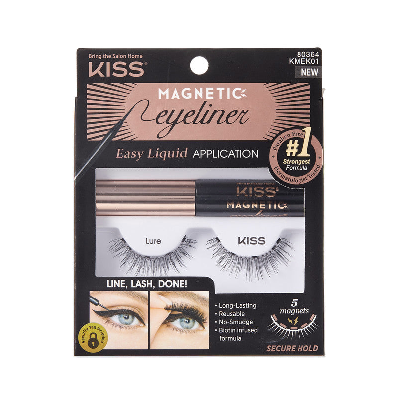 KISS PESTAÑAS POSTIZAS Y DELINEADOR MAGNETIC EYELINER LURE K