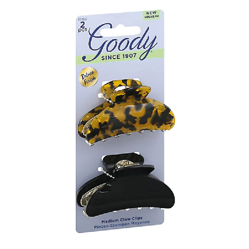 GODDY CLAW CLIPS BLACK AND TORTOISE 2PZAS