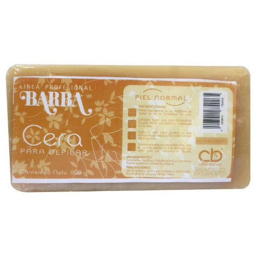 Cera Depiladora en Barra Amarilla En Marqueta Piel Normal - Barba Pro 800 Gr