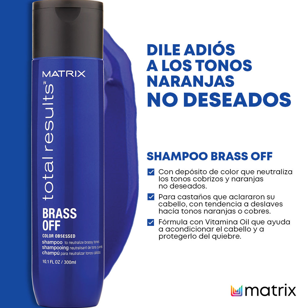 SHAMPOO PARA CABELLO LACIO ACLARANTE MATRIX [BRASS OFF] 300 ML - TOTAL.R