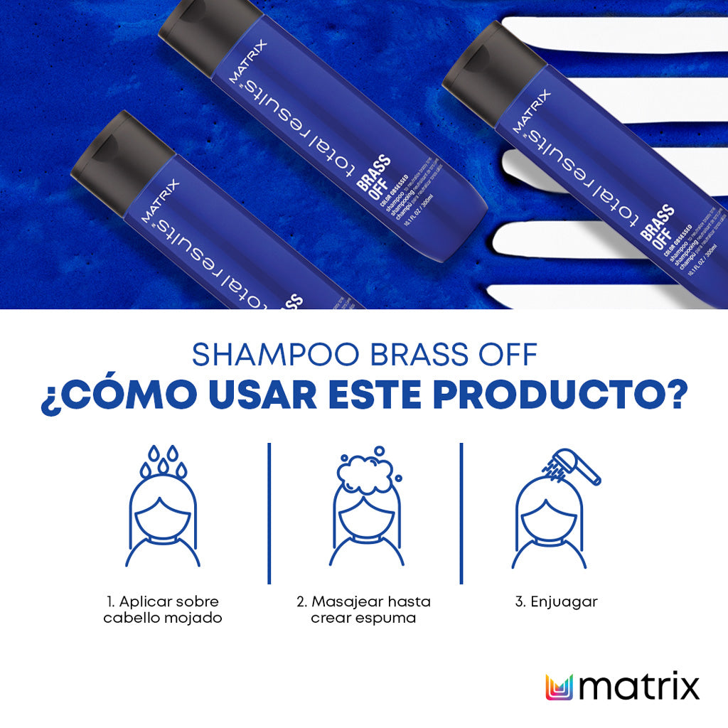 SHAMPOO PARA CABELLO LACIO ACLARANTE MATRIX [BRASS OFF] 300 ML - TOTAL.R