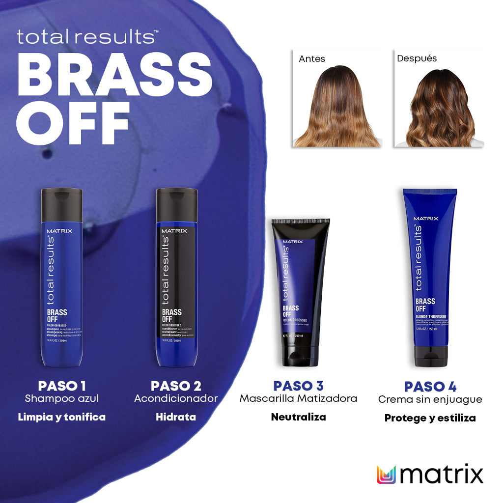 SHAMPOO PARA CABELLO LACIO ACLARANTE MATRIX [BRASS OFF] 300 ML - TOTAL.R